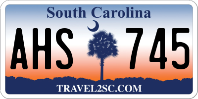 SC license plate AHS745