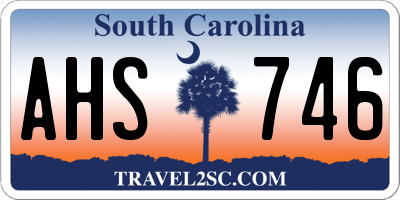 SC license plate AHS746