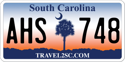 SC license plate AHS748