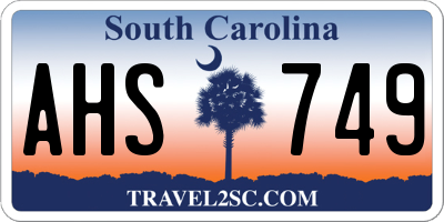 SC license plate AHS749