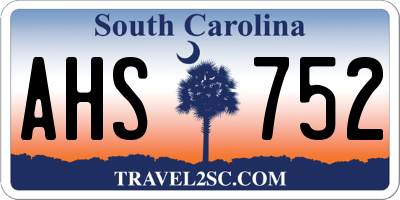 SC license plate AHS752