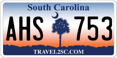 SC license plate AHS753
