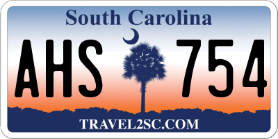 SC license plate AHS754
