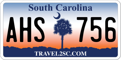 SC license plate AHS756