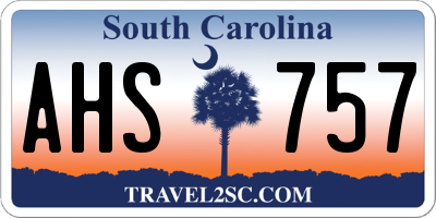 SC license plate AHS757