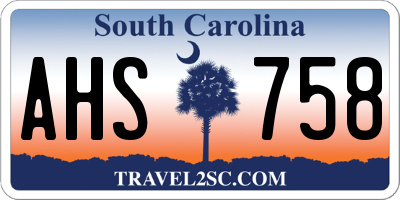 SC license plate AHS758
