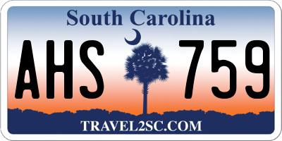 SC license plate AHS759