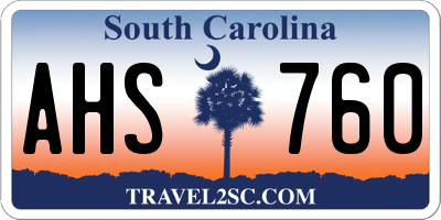 SC license plate AHS760