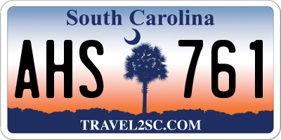 SC license plate AHS761