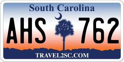 SC license plate AHS762