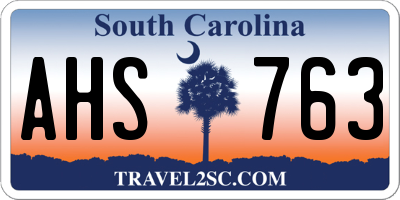 SC license plate AHS763