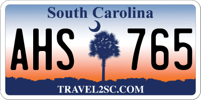 SC license plate AHS765