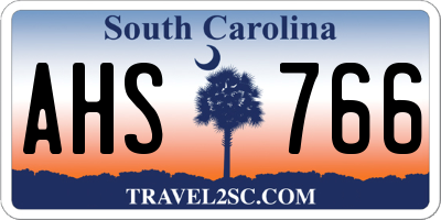 SC license plate AHS766