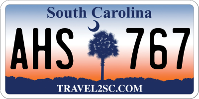 SC license plate AHS767