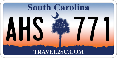 SC license plate AHS771