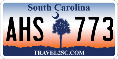 SC license plate AHS773