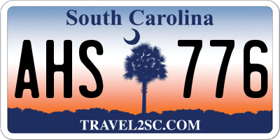 SC license plate AHS776
