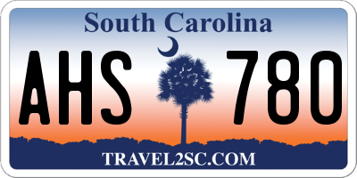 SC license plate AHS780