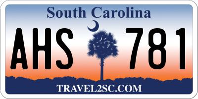 SC license plate AHS781