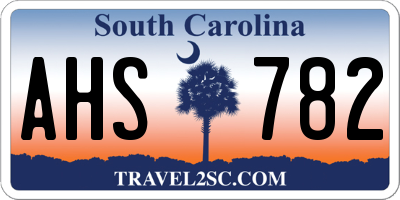 SC license plate AHS782
