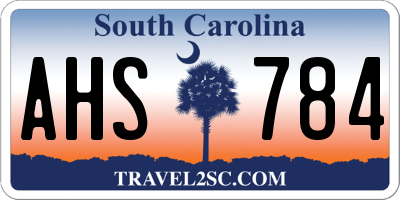 SC license plate AHS784