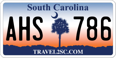 SC license plate AHS786