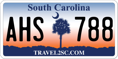 SC license plate AHS788
