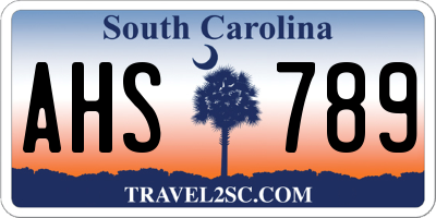 SC license plate AHS789