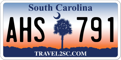 SC license plate AHS791