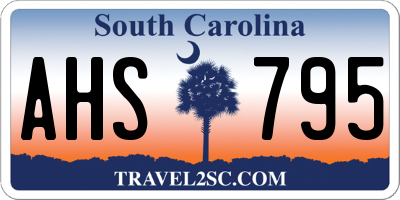 SC license plate AHS795