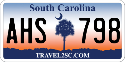 SC license plate AHS798