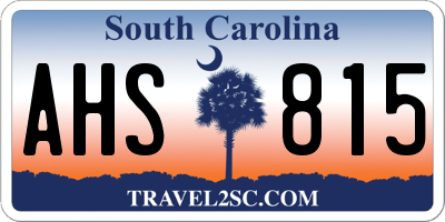 SC license plate AHS815
