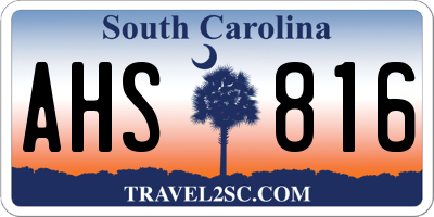 SC license plate AHS816