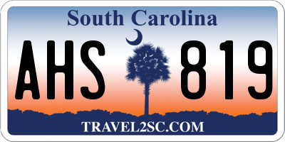 SC license plate AHS819