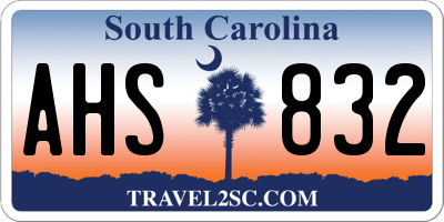 SC license plate AHS832