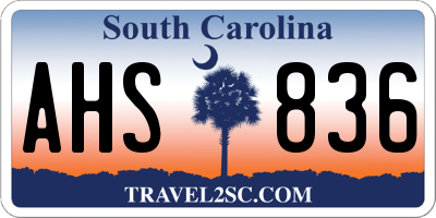 SC license plate AHS836