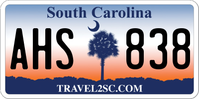 SC license plate AHS838
