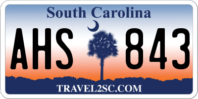SC license plate AHS843