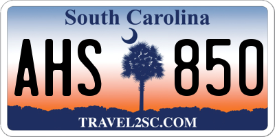 SC license plate AHS850