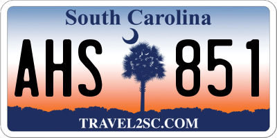 SC license plate AHS851