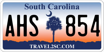 SC license plate AHS854