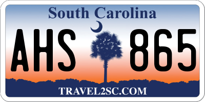 SC license plate AHS865