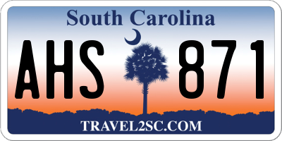 SC license plate AHS871