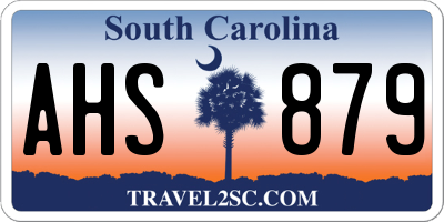 SC license plate AHS879