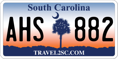 SC license plate AHS882