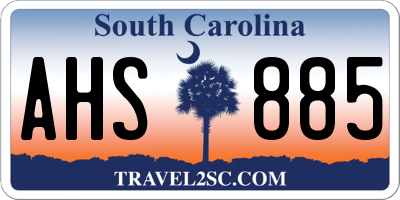 SC license plate AHS885