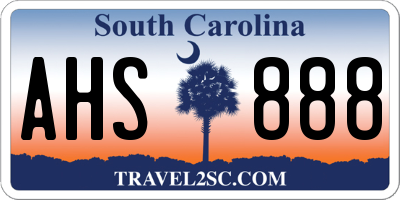 SC license plate AHS888