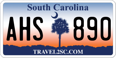 SC license plate AHS890