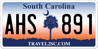 SC license plate AHS891