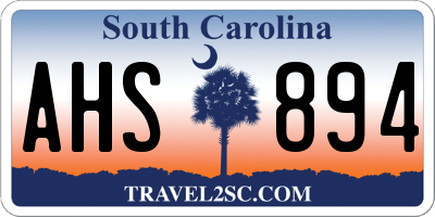 SC license plate AHS894